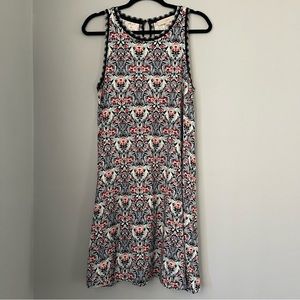 LOFT Floral Black Sleeveless Jersey Dress Size Medium
